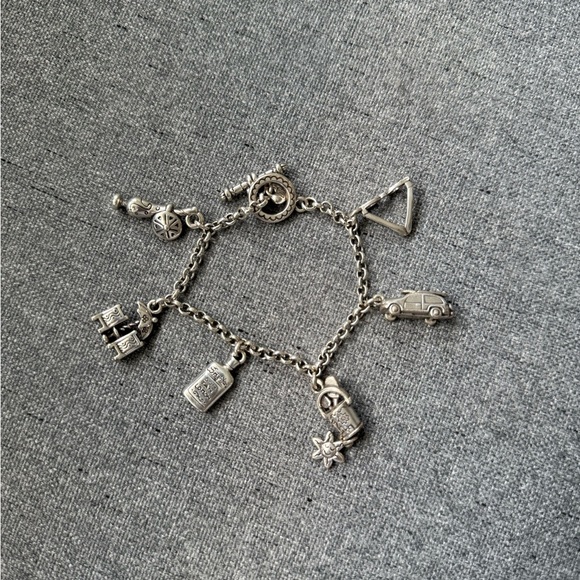 Brighton Silver Summer / Beach Themed Charm Bracelet 7.5" - Picture 7 of 9